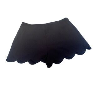 Manteau Black Scalloped Hem High Waisted Shorts Side‎ Zip Size Medium M